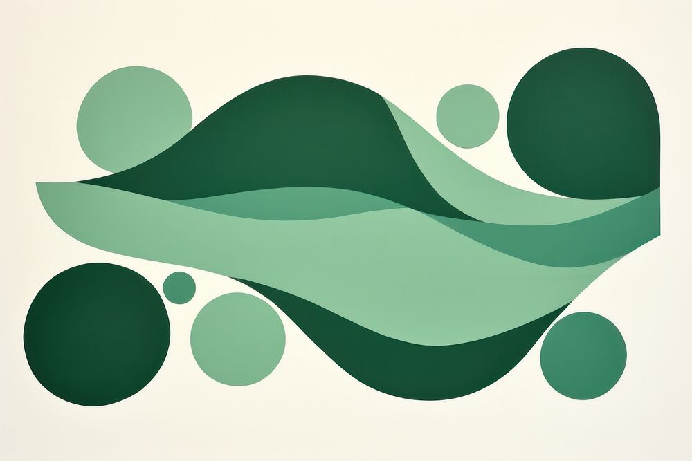 Organic shape memphis pattern green logo.