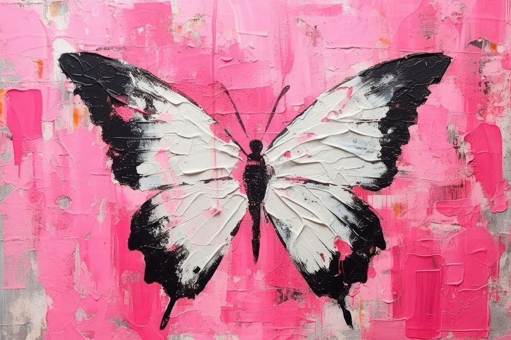 Minimal simple butterfly art painting creativity.