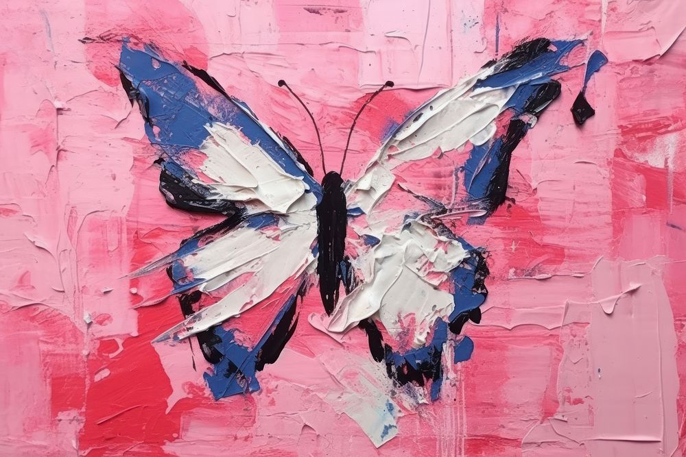 Minimal simple butterfly art painting backgrounds.