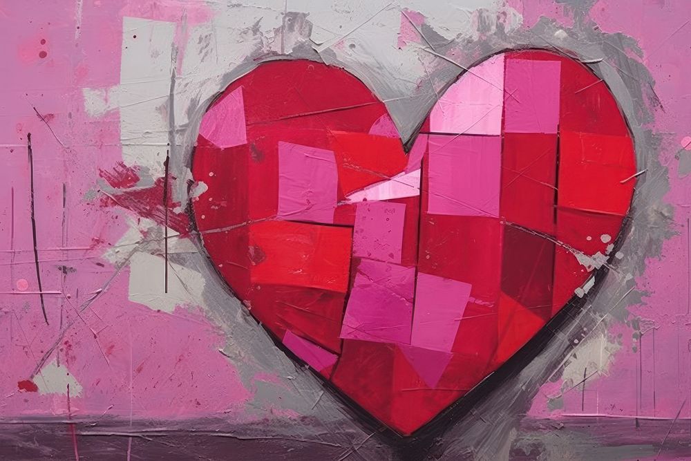 Minimal simple heart backgrounds creativity painting.