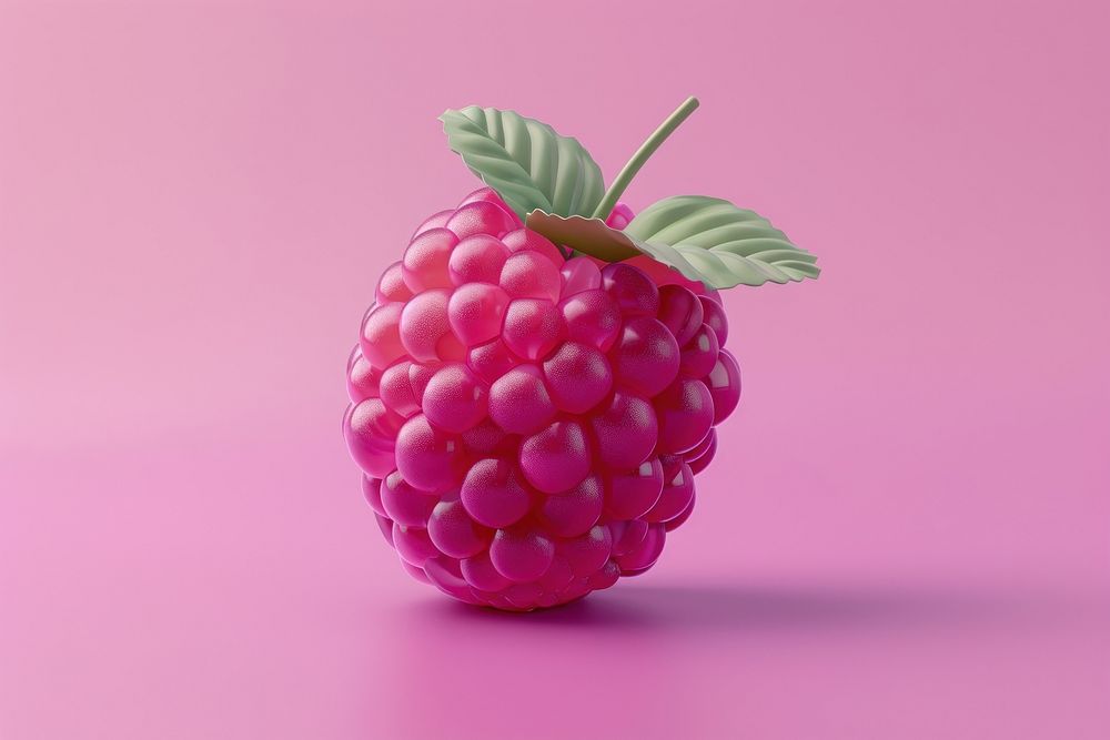 Swiss design minimal art of bkueberry raspberry fruit plant.