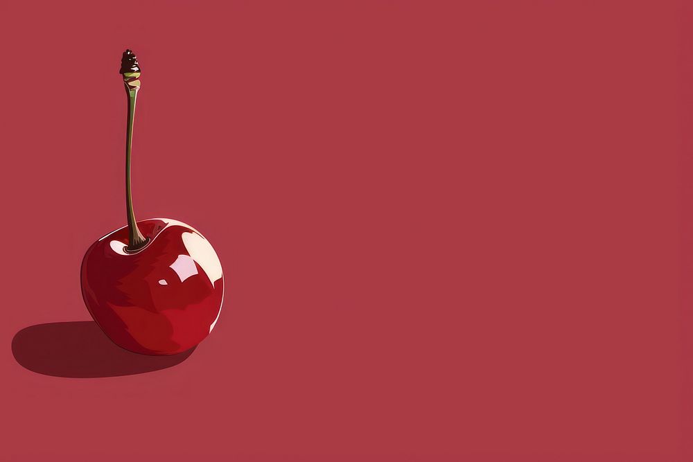 Swiss design minimal art of cherry hanging produce circle.