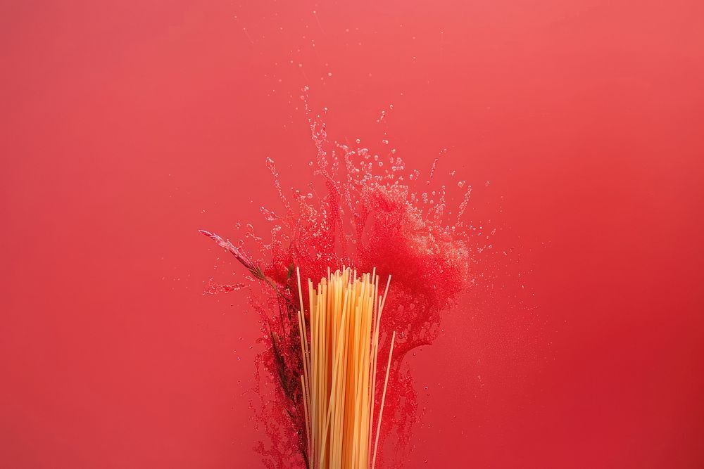 Swiss design minimal art of spaghetti freshness exploding splashing.