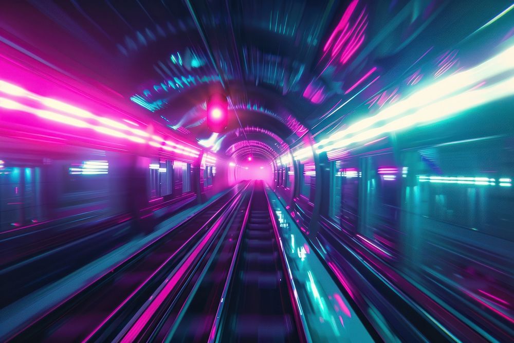 Train motion tunnel light.