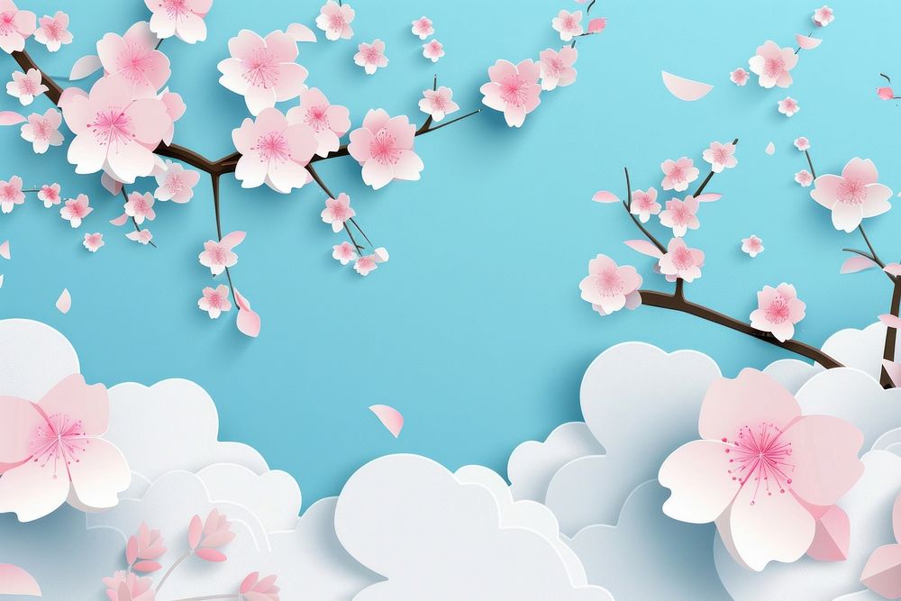 Cherry blossom and sky backgrounds outdoors flower.
