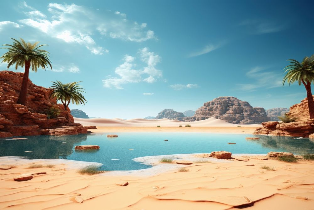 Arabia desert oasis border sky landscape outdoors.