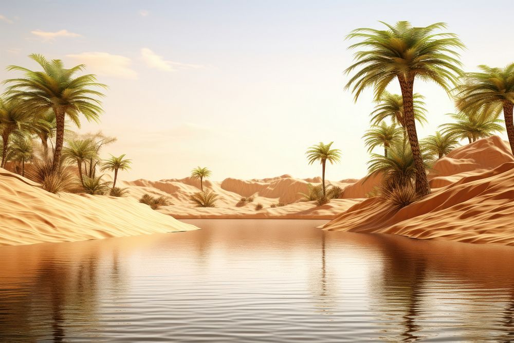 Sahara desert oasis border landscape outdoors nature.