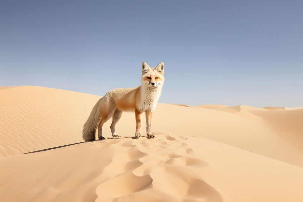 PNG Desert with sand fox outdoors nature mammal.