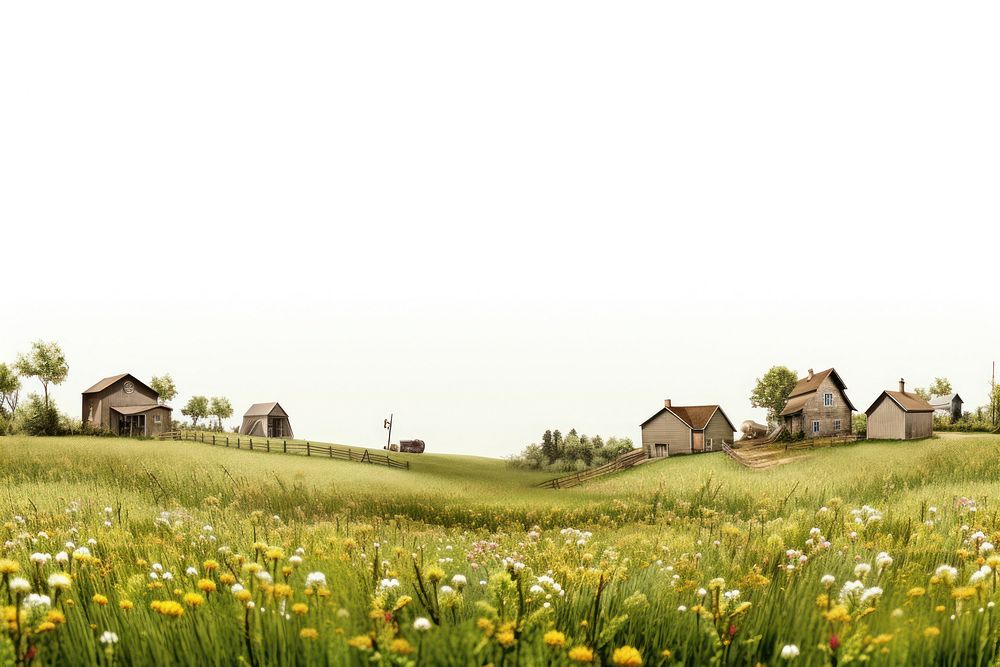 Farm landscape grassland outdoors.