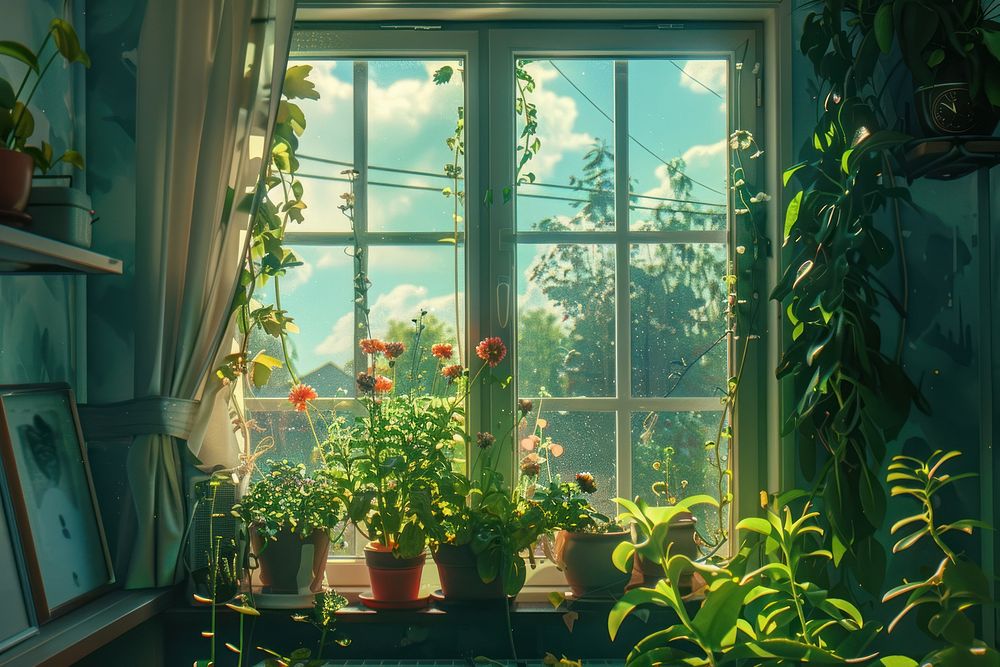 Hotal window windowsill nature plant.