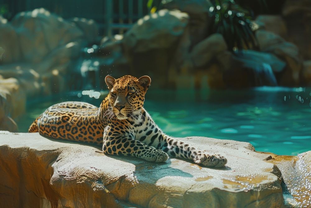 Leopard in the zoo wildlife cheetah animal.