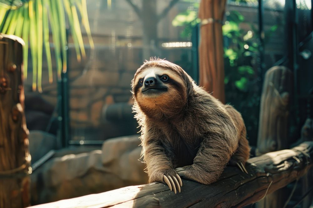 Sloth in the zoo wildlife animal mammal.