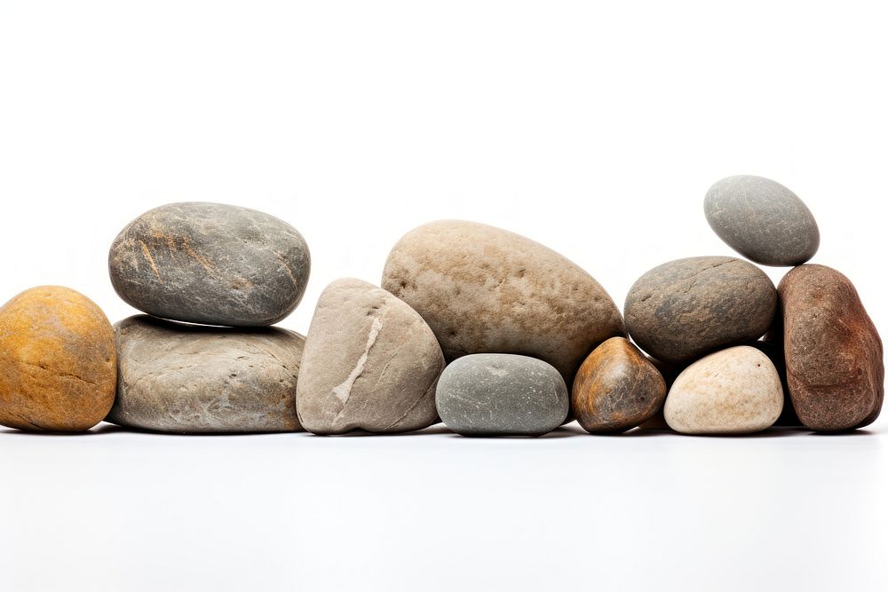 Rock pebble white background tranquility.