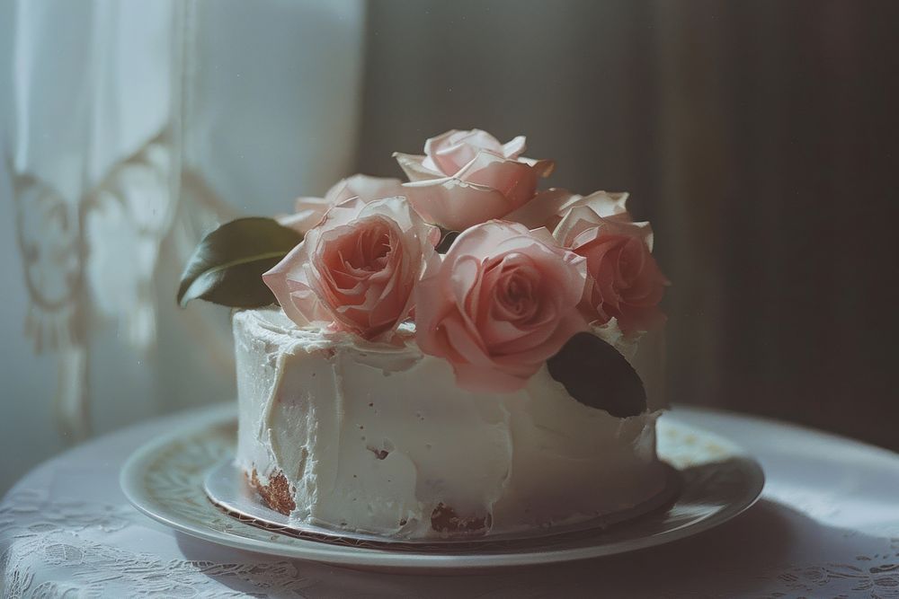 Wedding cake minimal dessert flower plant.