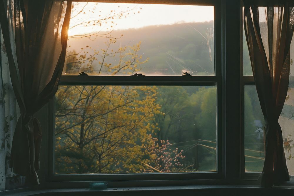 Window hill windowsill tranquility transparent.