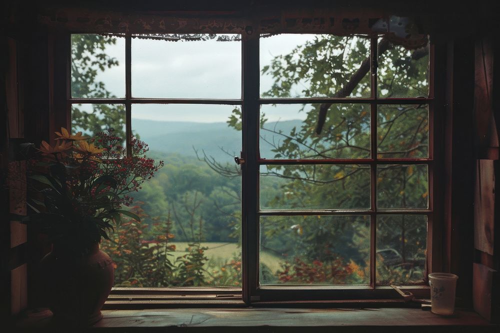 Window see the hill windowsill architecture tranquility.