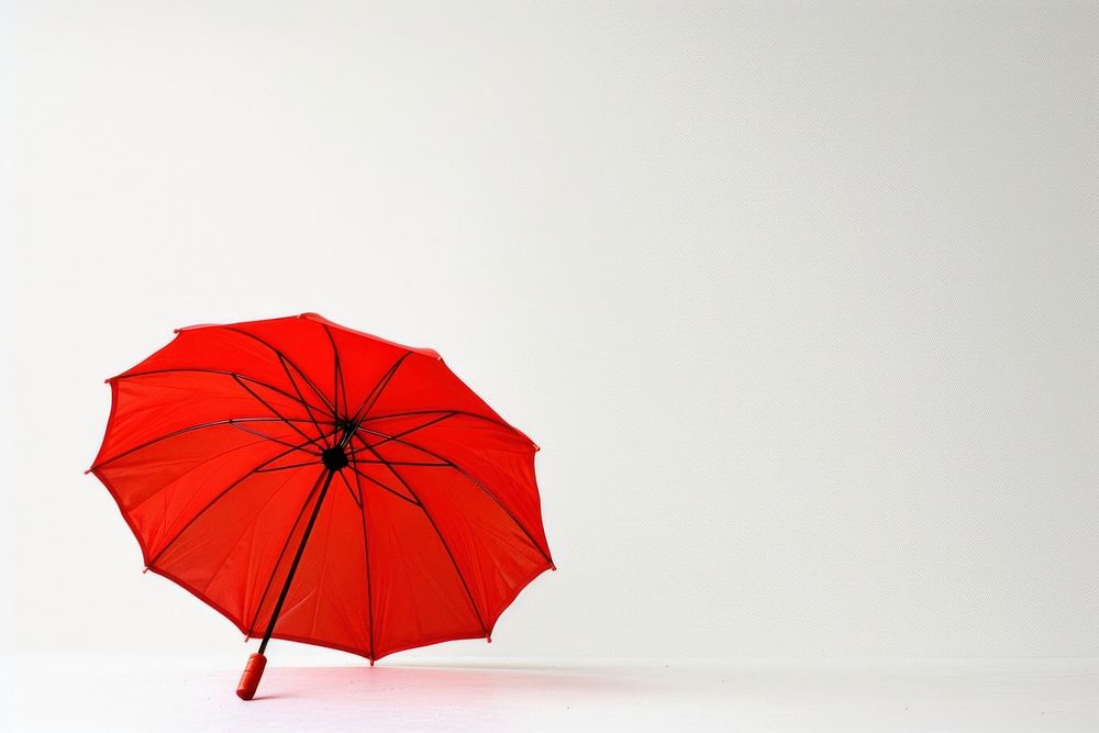 Red umbrella white background protection sheltering.