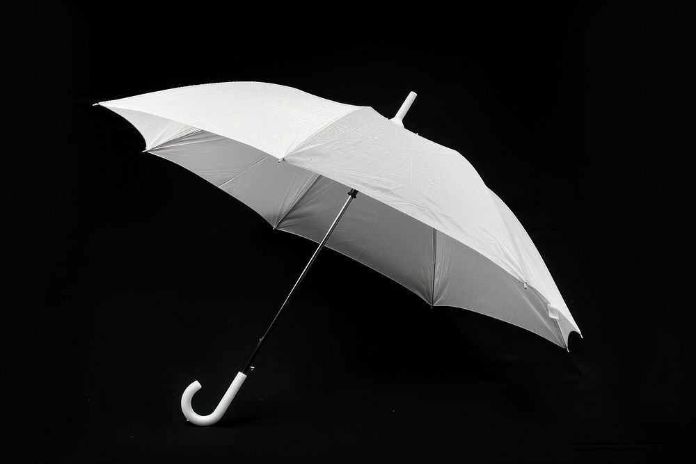 White umbrella black black background protection.