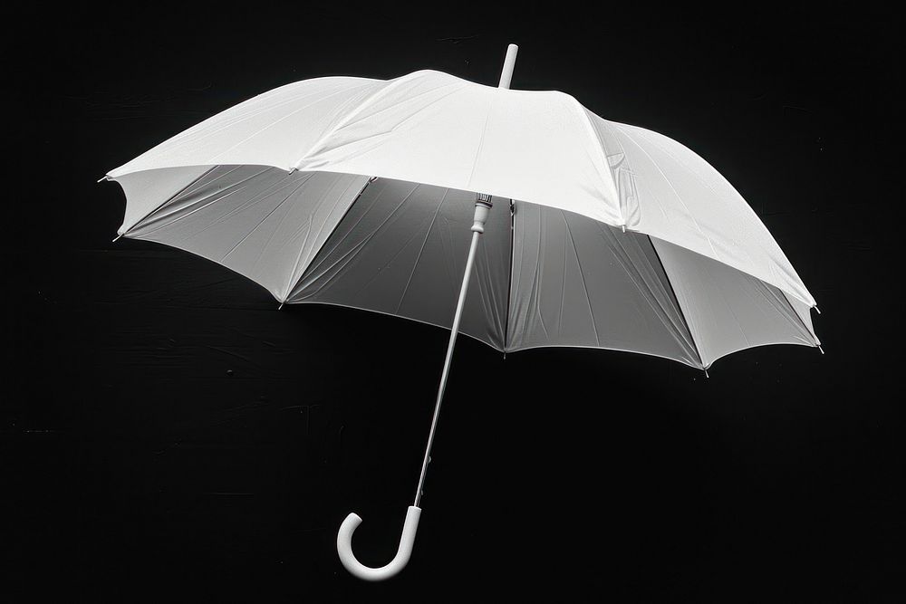 White umbrella black black background protection.