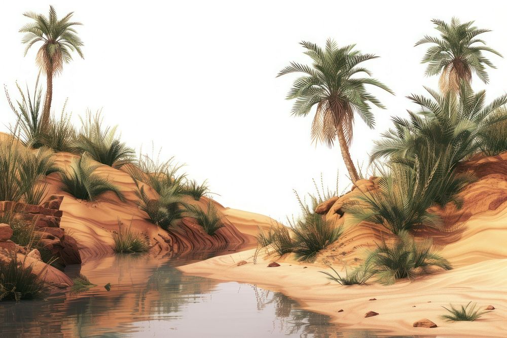 Sahara desert oasis border landscape outdoors nature.