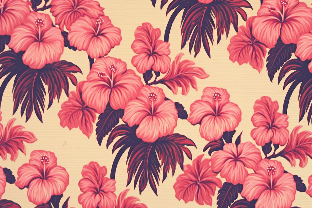 Realistic vintage drawing of flowers backgrounds pattern plant.