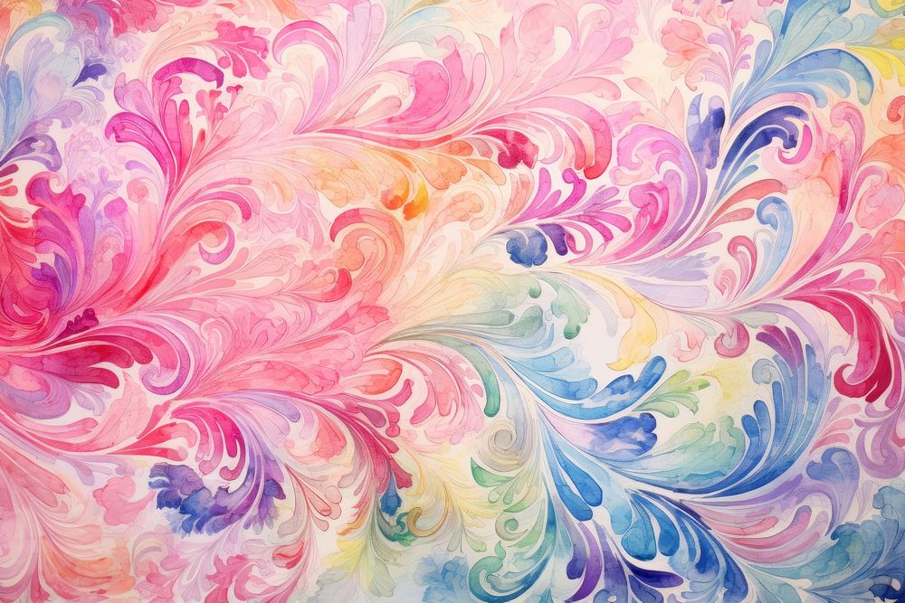 Colorful paisley backgrounds painting pattern.
