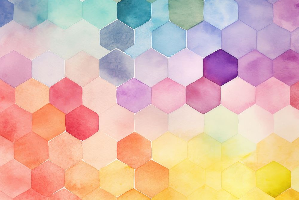 Colorful hexagon backgrounds pattern texture.
