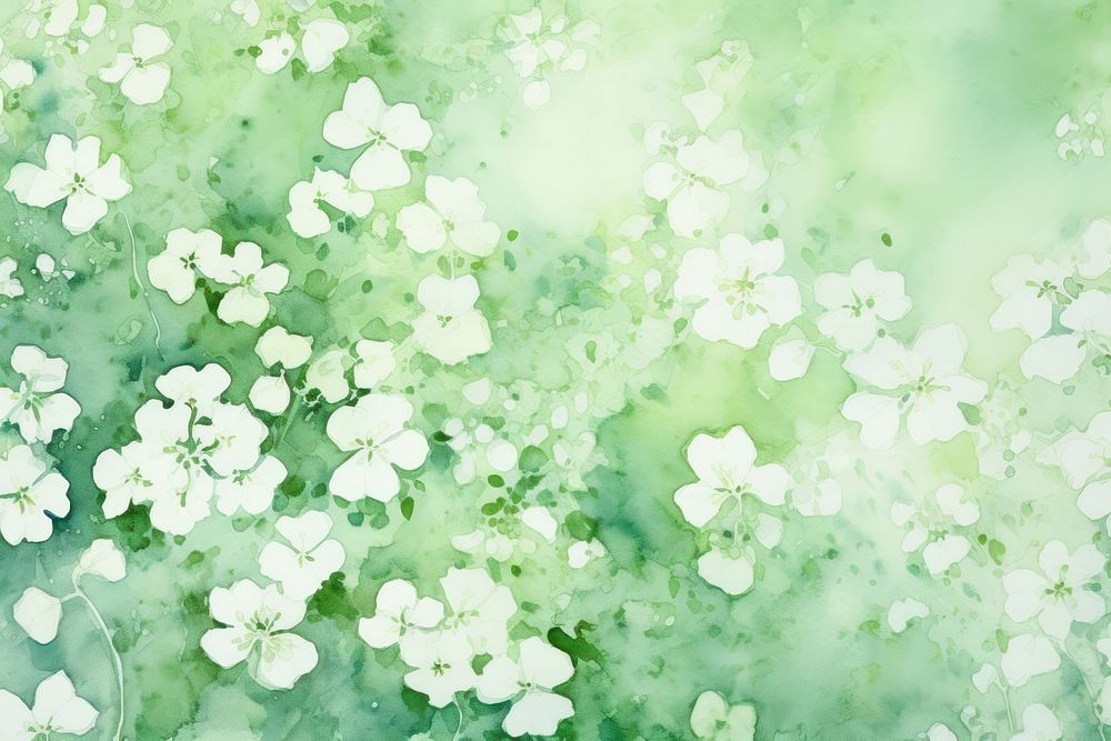 Green and white flowers backgrounds outdoors pattern.