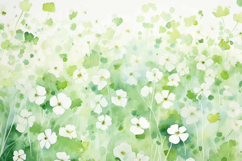 Green and white flowers backgrounds outdoors pattern.