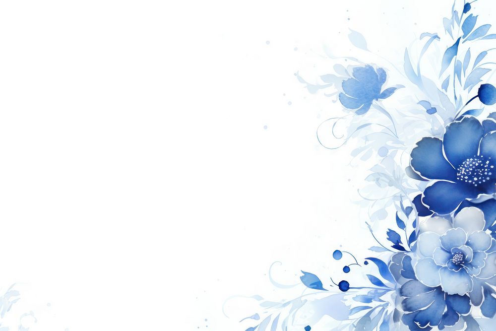 Deep blue floral backgrounds pattern flower.