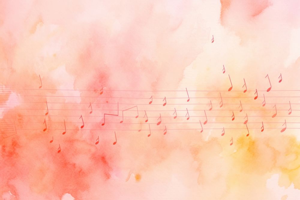 Orange and pink music notes paper backgrounds texture.