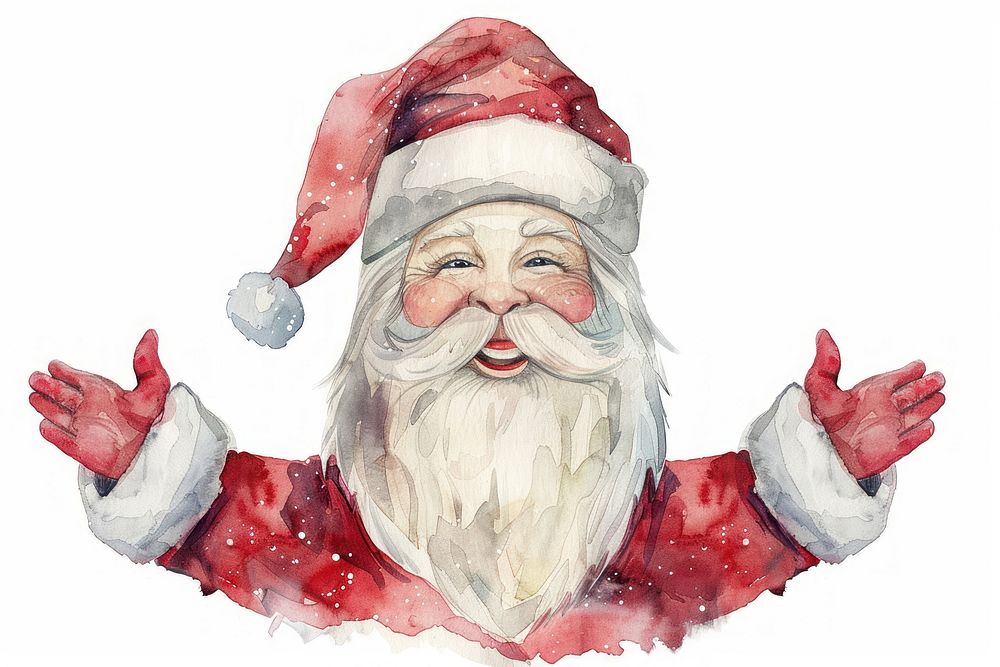Happy santa claus drawing sketch white background.