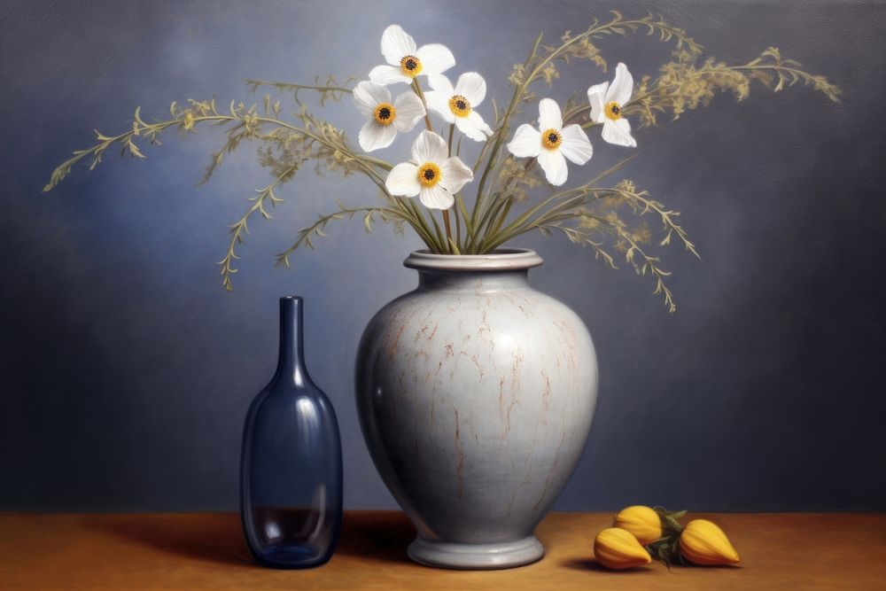 Vase painting artwork flower.