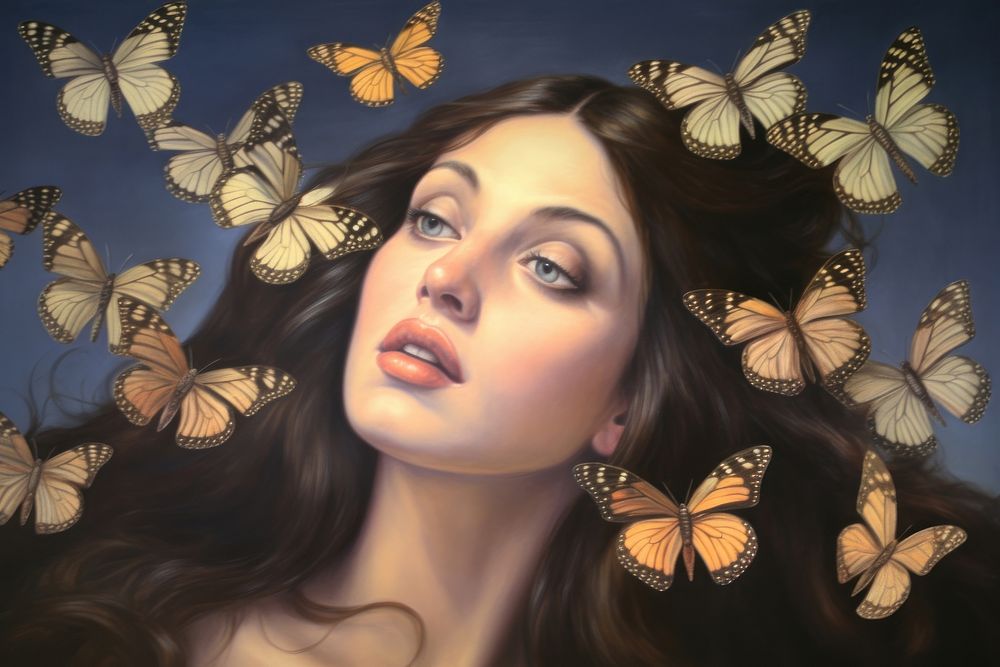 Butterflies painting butterfly portrait.