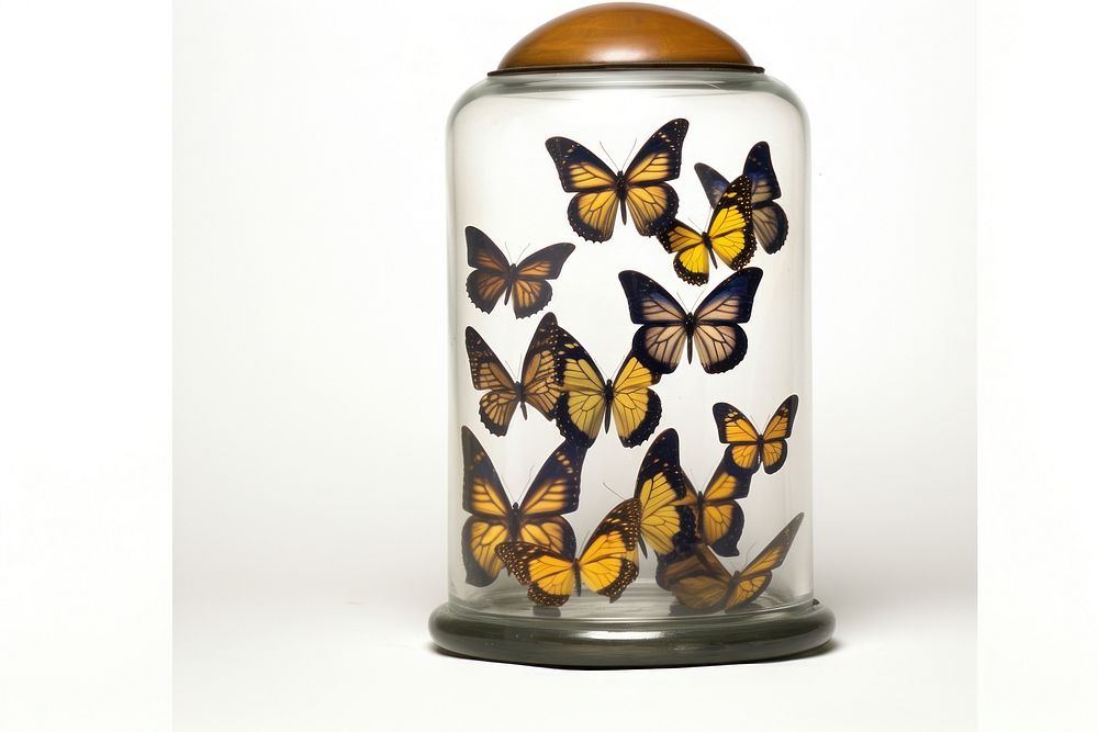 Butterflies in glass butterfly animal insect.