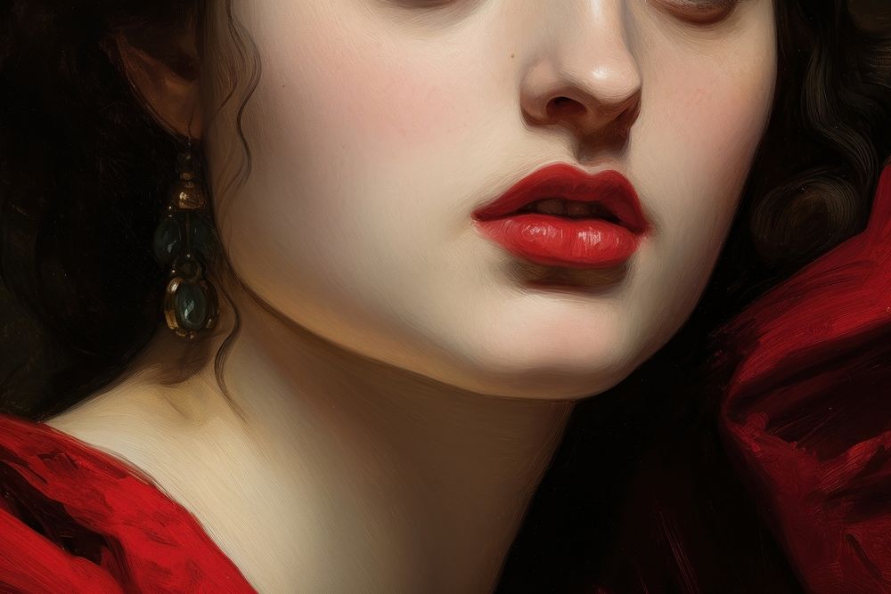 Wearing lipstick portrait jewelry photography.