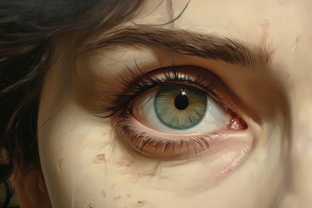 Witch eyes painting art portrait.