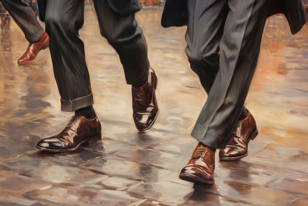 Business men walking shoe footwear adult.