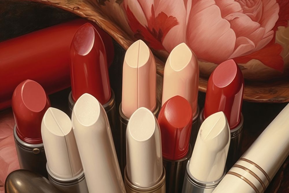 Lipstick cosmetics arrangement variation.