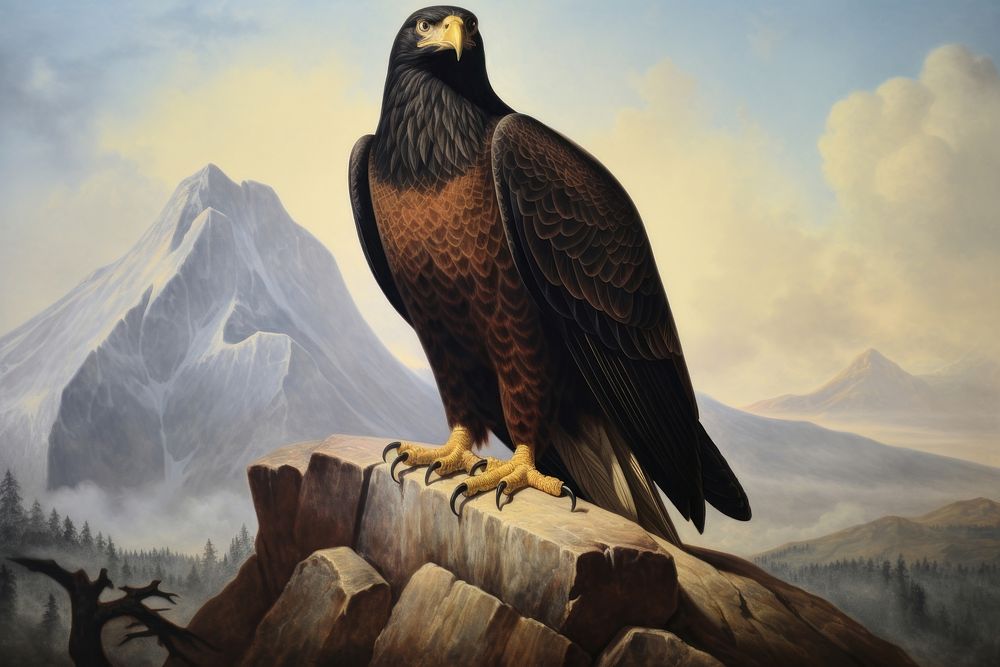 Eagle painting animal bird.