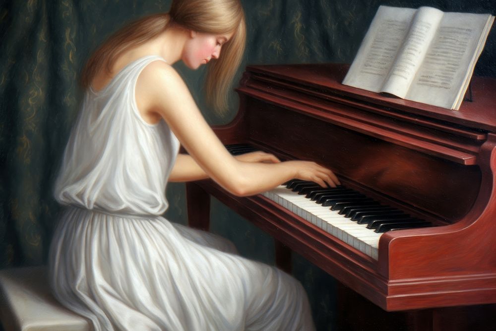 Playing piano keyboard musician pianist.