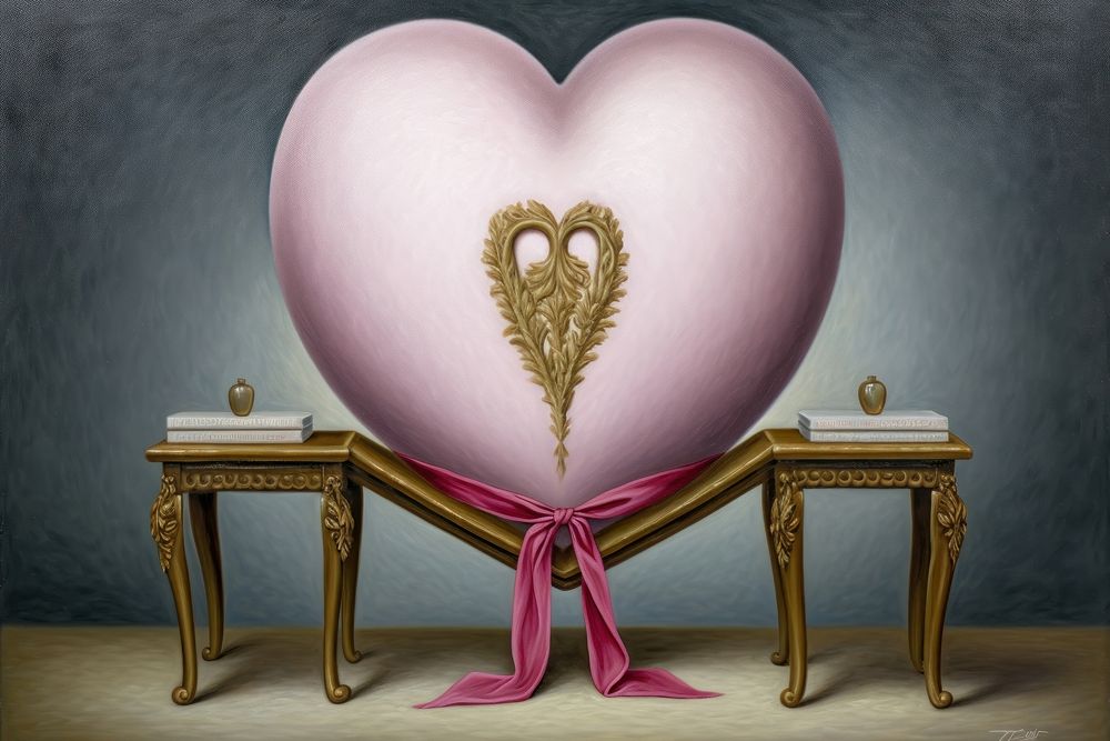 Heart with pink ribbon representation publication creativity.
