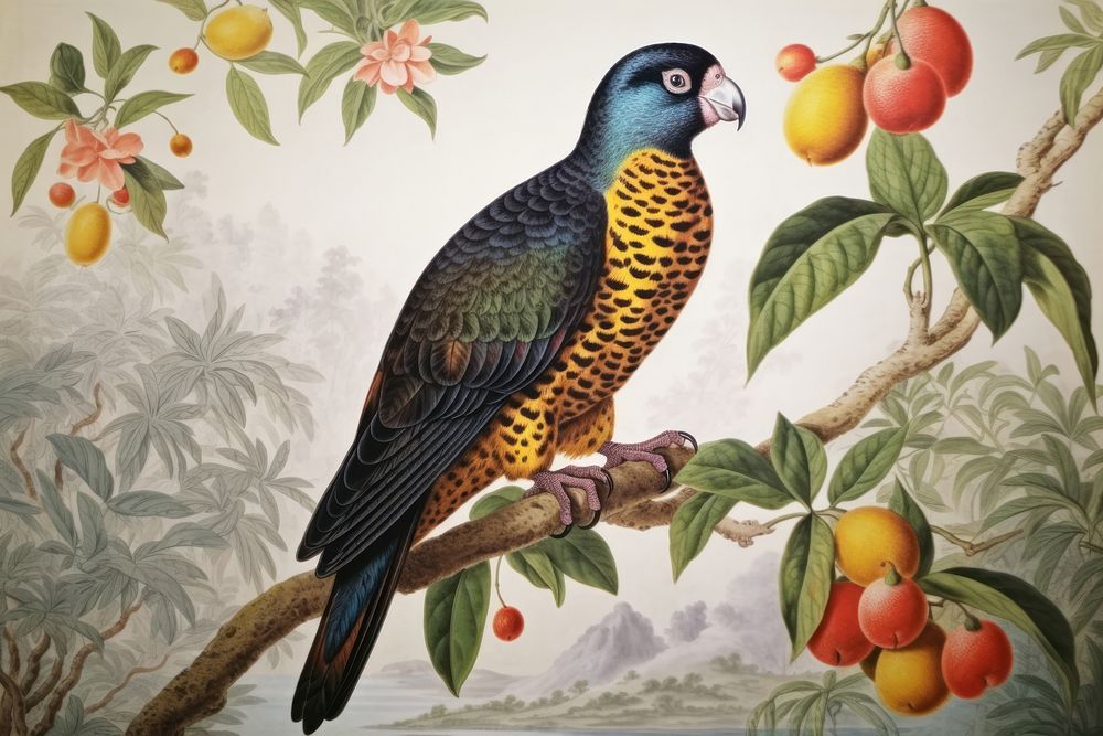 Parrot pattern painting art animal.