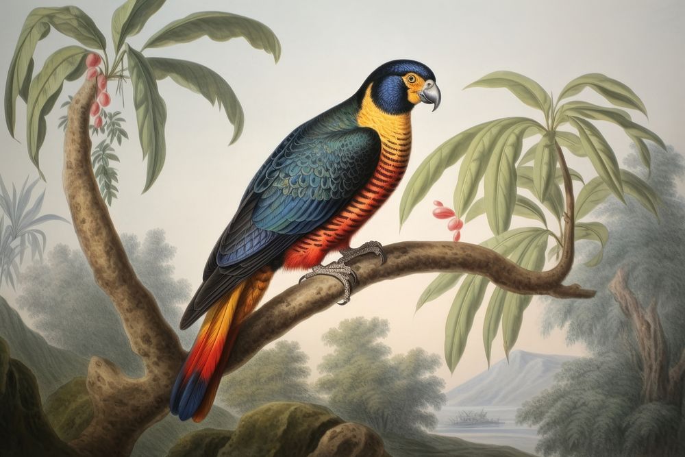 Parrot pattern painting animal nature.