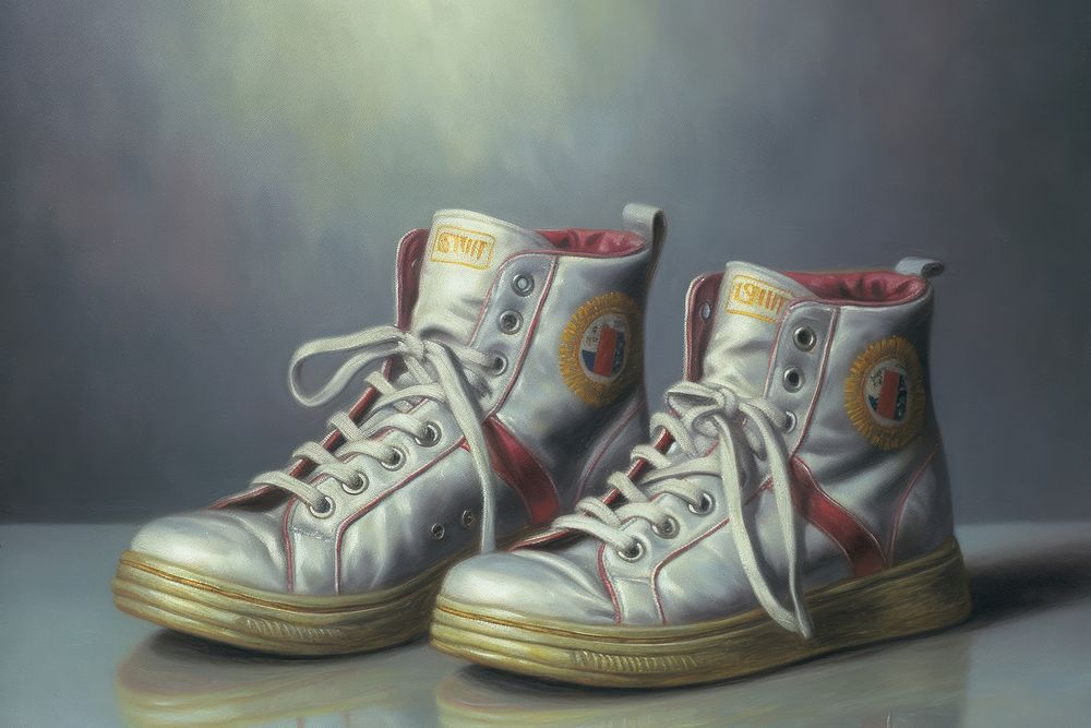 Roses in boots footwear painting shoe.