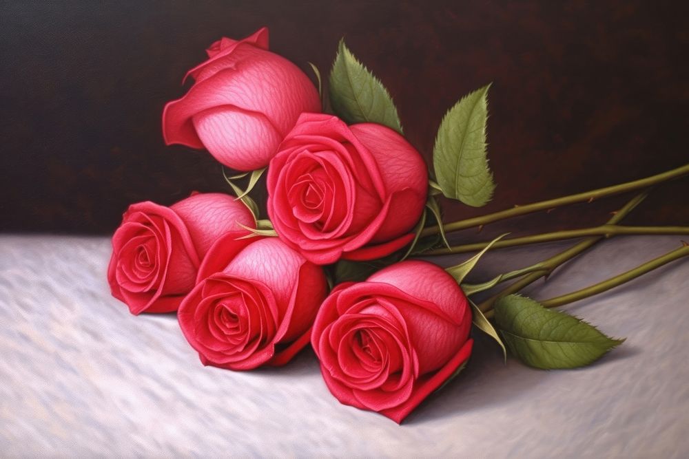 Roses in envelope art painting flower.