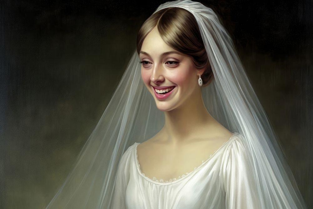 Bridal veil portrait fashion wedding.