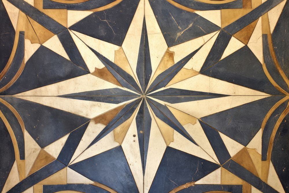 Star pattern flooring art architecture.