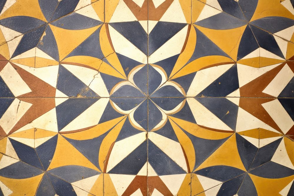 Star pattern art flooring mosaic.