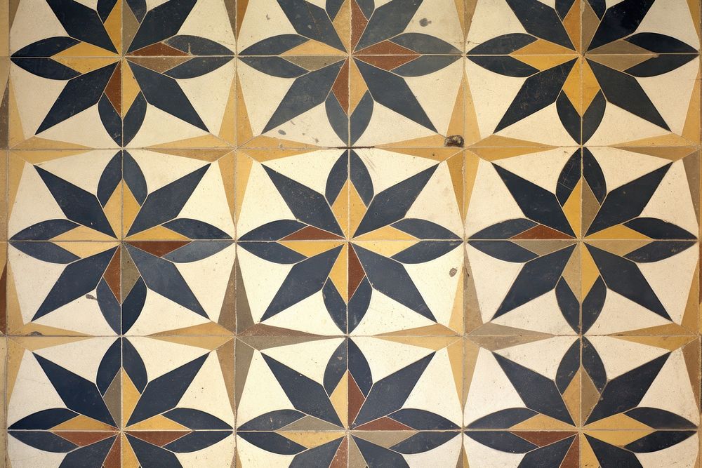 Star pattern flooring tile art.